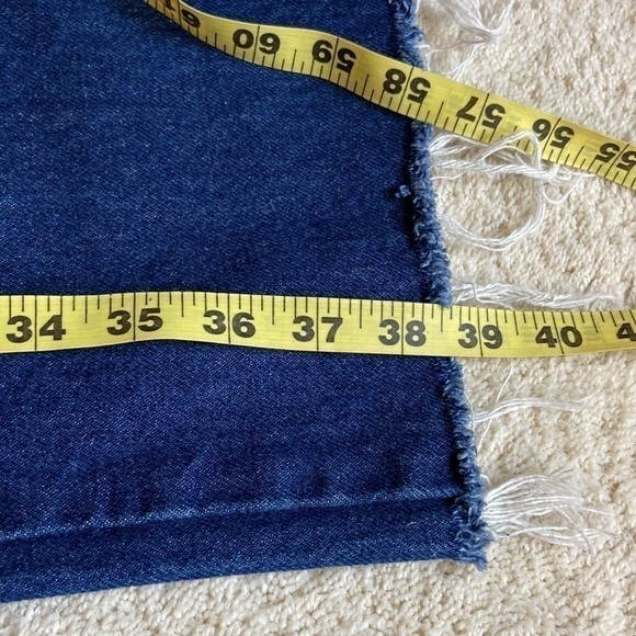 𝅺legendary Gold Men's Straight Leg Jeans with Frayed Hem Size 34 x 26.5 - Picture 11 of 14